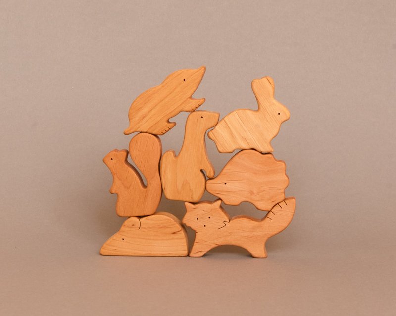 wooden woodland animals, birthday gift baby - Kids' Toys - Wood 