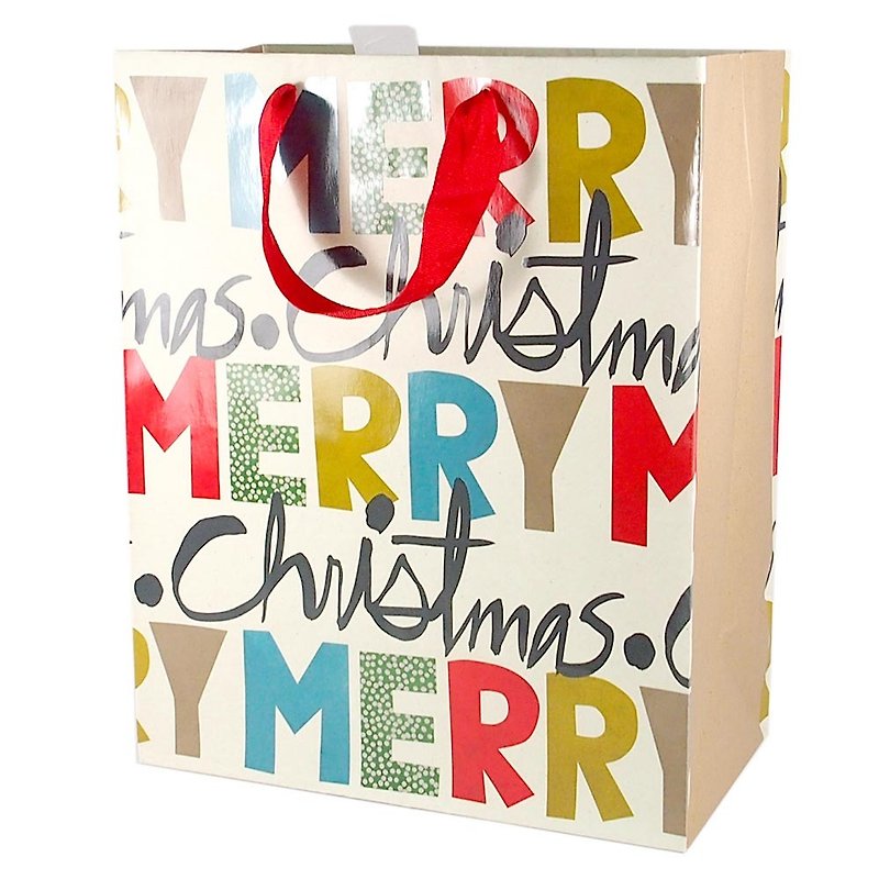 Happy Party Night Christmas Gift Bag [Hallmark-Gift Bag/Paper Bag Christmas Series] - Gift Wrapping & Boxes - Paper Multicolor