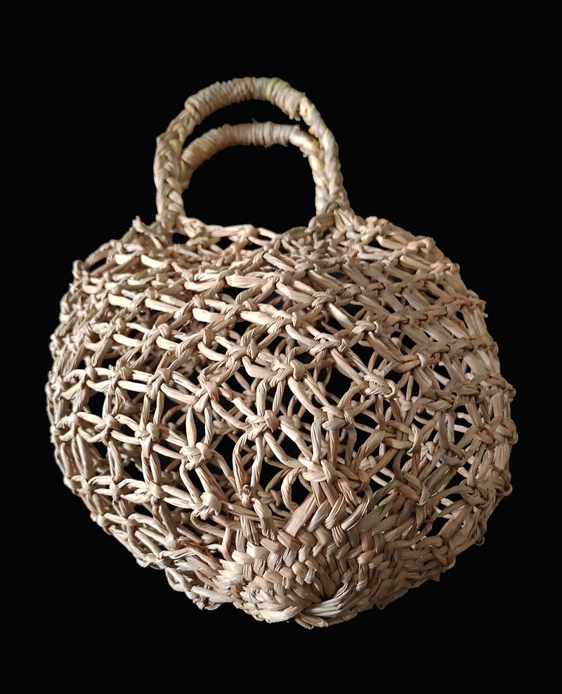 ラッシュ織りのポータブルネットバッグラウンド - トート・ハンドバッグ - その他の素材 