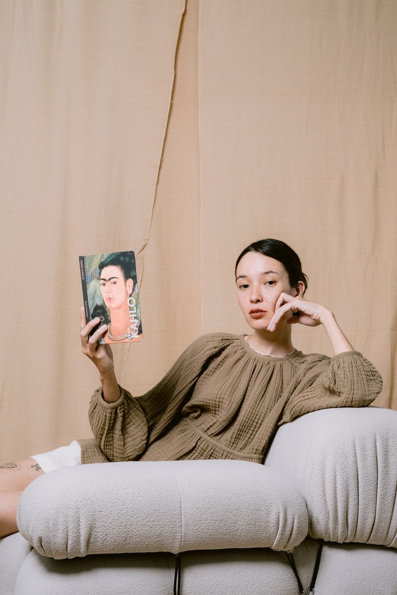 Palit Long sleeve shirt (Brown) - 女上衣/長袖上衣 - 棉．麻 