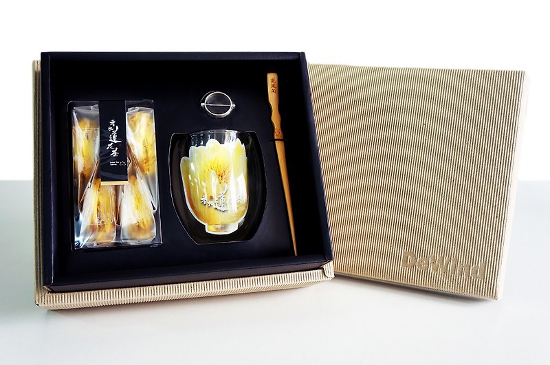 [Mid-Autumn Gift Box] Lotus Tea Series/ Perfume Lotus Tea-Paper Pack Gift Box - Tea - Plants & Flowers Khaki