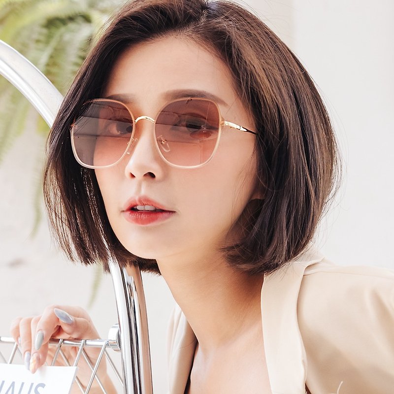 [Refurbished] Honey Rose Brown Jelly Perspective Sunglasses│UV400 Sunglasses - Sunglasses - Other Metals Pink