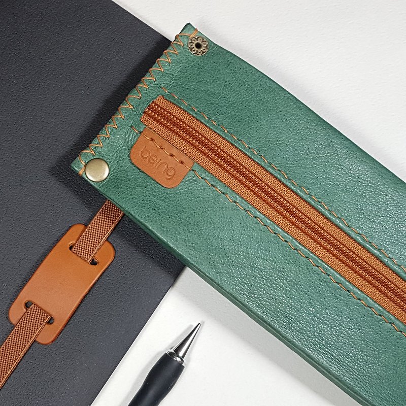 Patented Transformer Pencil & Stationary Bag_green - Pencil Cases - Genuine Leather Green