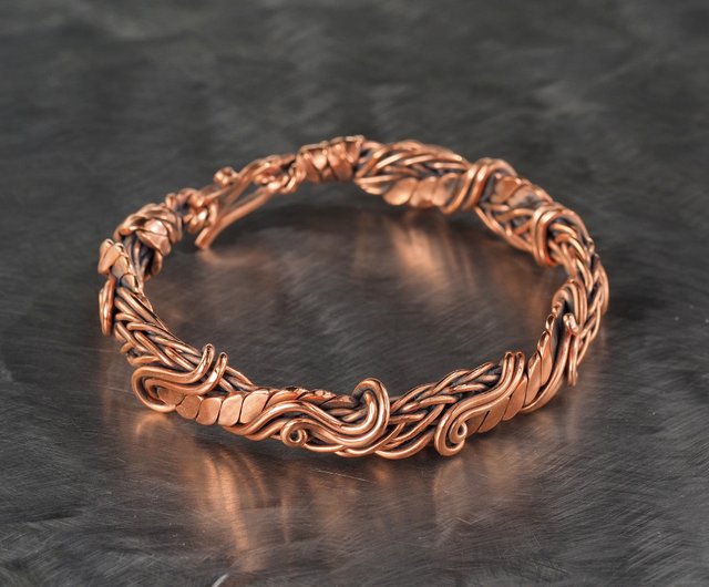 Wire wrapped copper bracelet / Unique stranded wire jewelry Wire Wrap Art -  Shop Wire Wrap Art Bracelets - Pinkoi