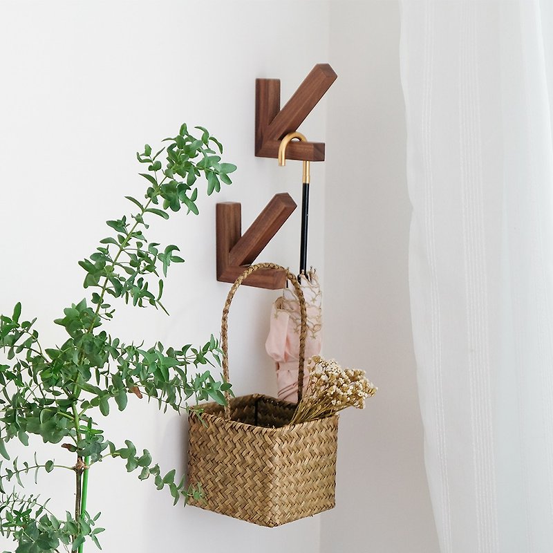 Here Arrow Decorative Hook Black Walnut Home Storage Mother's Day Gift Christmas Gift - Hangers & Hooks - Wood Brown
