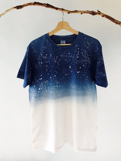 自在染 isvara 自在染isvara 手工藍染 海洋系列 仰望星空 純棉T-shirt