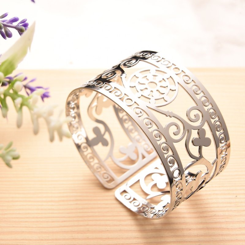 Traditional Series- Mehndi , Secret Garden Bracelet(Silver) - สร้อยข้อมือ - โลหะ สีเงิน