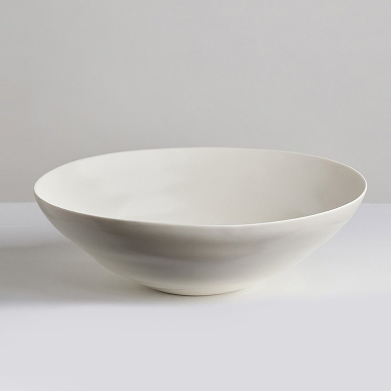 【3,co】Water Wave Series Extra Large Bowl (No. 4) - White - Bowls - Porcelain White