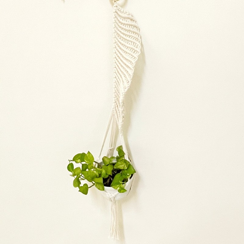 Macrame木環植物吊籃【Macrame Plant Hanger】 - 擺飾/家飾品 - 棉．麻 