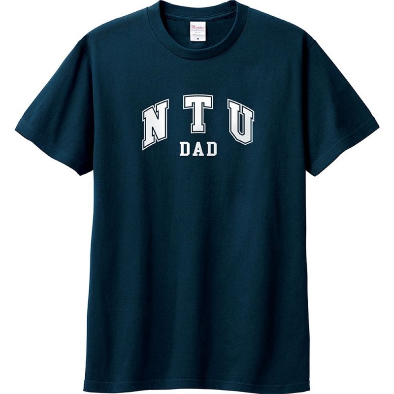 【臺灣大學/臺大】NTU MOM臺大爸爸短T_深藍 - 其他 - 棉．麻 藍色