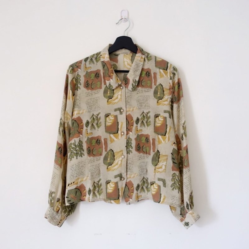 Awhile | Vintage long-sleeved shirt no.824 - Women's Shirts - Polyester Multicolor
