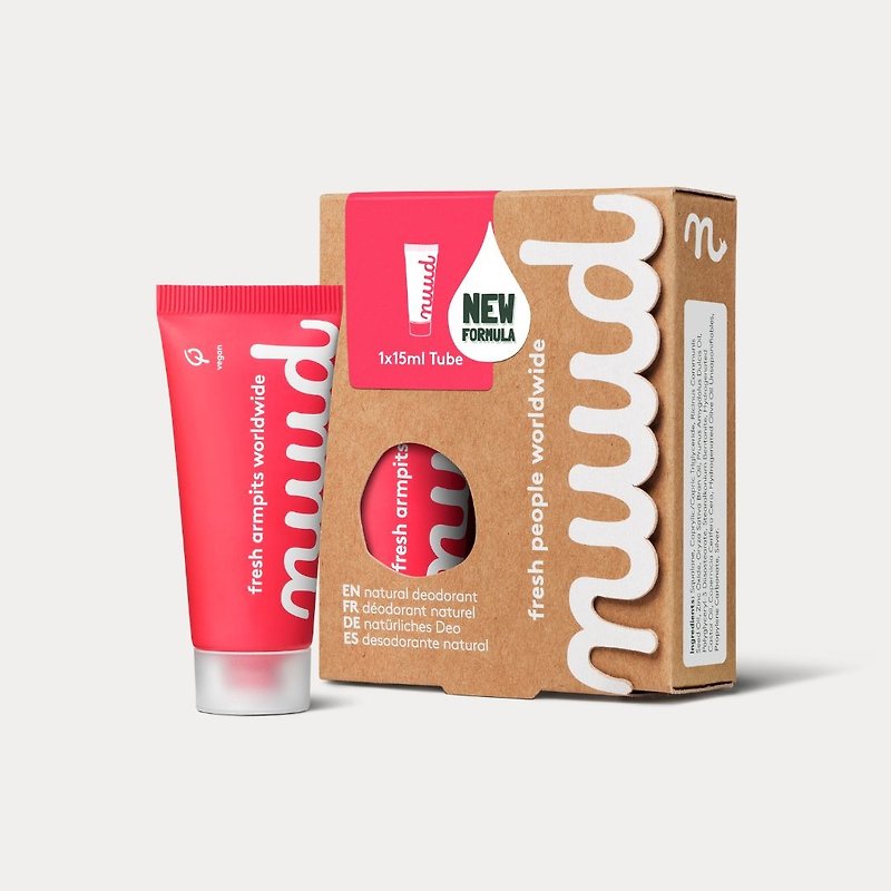Nuud Care All-Natural Deodorant Starter Pack (Red) 15ml - Perfumes & Balms - Eco-Friendly Materials Red