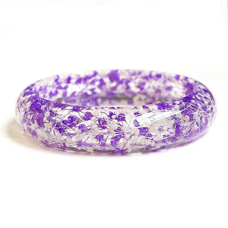 FlowerSays  Baby's Breath Real Flower Bracelet / Purple Collection / Eternal Flo - สร้อยข้อมือ - พืช/ดอกไม้ สีม่วง