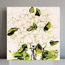デイジー油絵 オリジナルアートワーク インパストフラワーアート