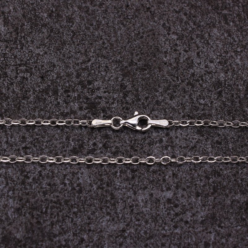 Sterling Silver Necklace Single Chain Sweater Chain 24 Inch - สร้อยคอยาว - เงินแท้ 