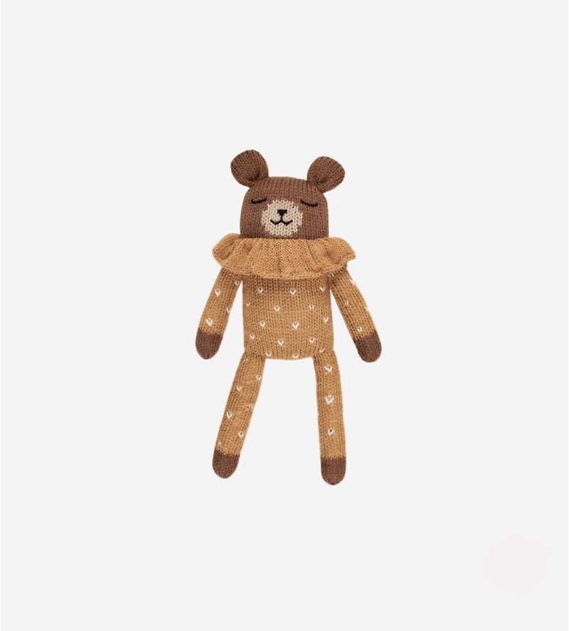 Teddy knit toy / ochre dots pyjamas - 知育玩具・ぬいぐるみ - ウール 