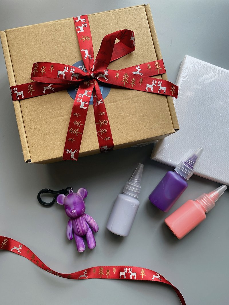 [DIY material package] Christmas gift*fluid painting pendant*gift giving - วาดภาพ/ศิลปะการเขียน - อะคริลิค 