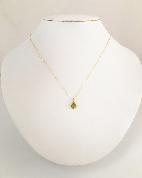 K24 Pure Gold+Raw Chrysoberyll◆純金 クリソベリル原石ペンダントトップ