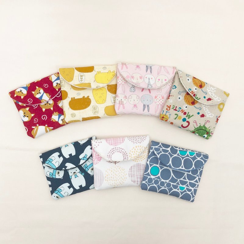 Customized fabric selection-handmade cute sanitary tampon bag Christmas gift birthday gift - กระเป๋าเครื่องสำอาง - ผ้าฝ้าย/ผ้าลินิน 