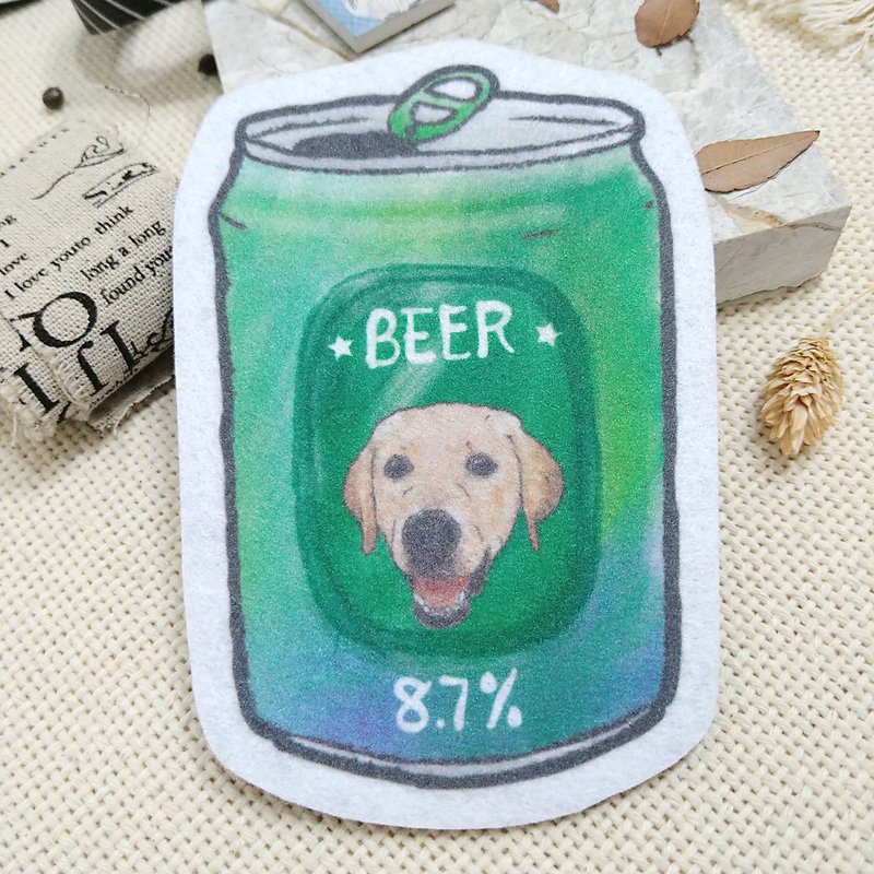 拉布拉多-啤酒-不織布杯墊-吸水杯墊 - 杯墊 - 聚酯纖維 