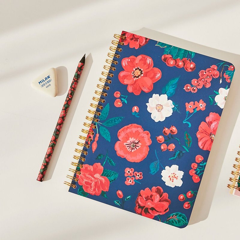 7321 Design Natalie Golden Ring Notebook - True Love Garden, 73D74003 - Notebooks & Journals - Paper Blue