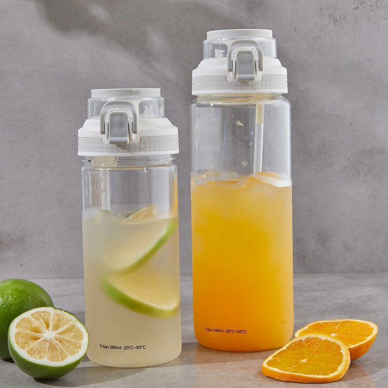 Banjiajia antibacterial spring lid kettle kettle round buckle 580ML 946ML see-through - Pitchers - Eco-Friendly Materials 