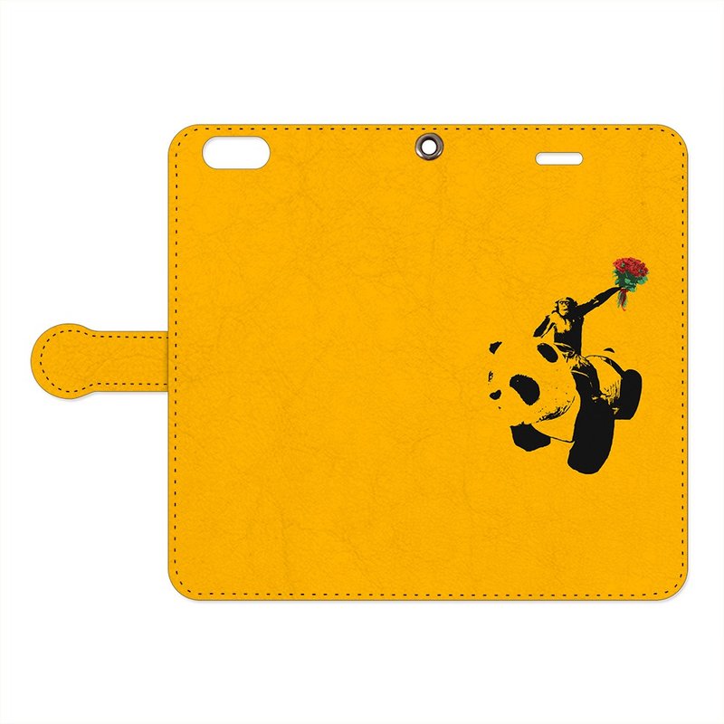 手帳型iPhoneケース / flower monkey - 手機殼/手機套 - 真皮 藍色