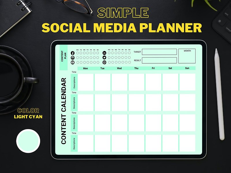 Social Media Content Planner Printable PDF, Post Content Planner, Marketing Plan - Notebooks & Journals - Other Materials 