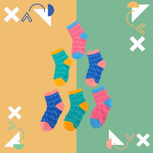 ZILA SOCKS | 台灣織襪設計品牌 防滑童襪-波浪款 | 親子襪