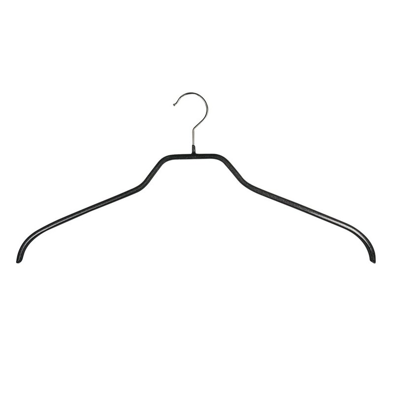 [Germany MAWA] Fashionable and simple anti-slip seamless clothes hanger 42cm (fashionable black/4 pieces) - ตะขอที่แขวน - วัสดุอื่นๆ สีดำ