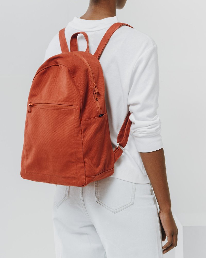 SC. GREEN Backpack - Brick Red - กระเป๋าเครื่องสำอาง - ผ้าฝ้าย/ผ้าลินิน สีแดง