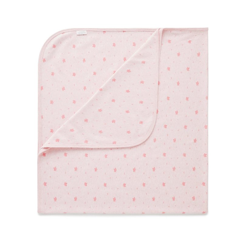 Australian Purebaby organic cotton baby swaddle/newborn blanket pink leaves - Bedding - Cotton & Hemp 