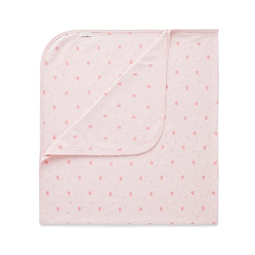 Purebaby有機棉 澳洲Purebaby有機棉嬰兒包巾/新生兒蓋毯 粉紅葉子