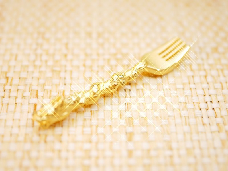 黃金9999-純金龍叉子擺件-黃金擺件 - 彌月禮盒 - 24k 金 金色