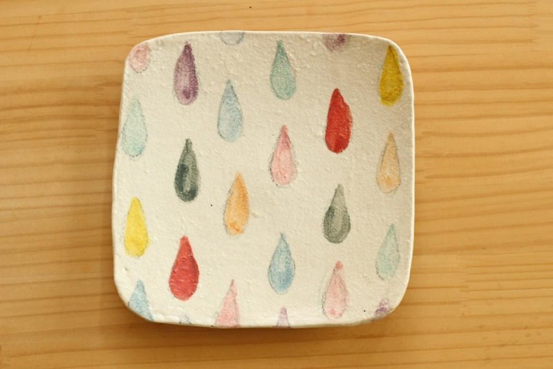 ※ Order Production Powder toasted dish of colorful drop. - Small Plates & Saucers - Pottery 