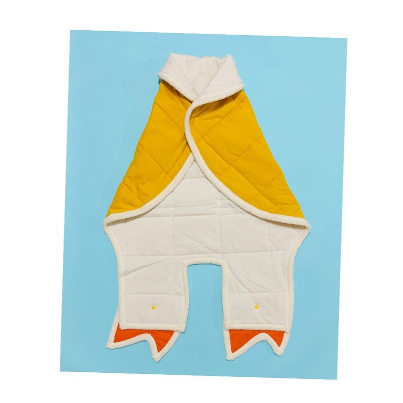 CLARECHEN yellow duck multifunctional blanket_anti-kicking quilt_belly girth_cloak_organic cotton - ของขวัญวันครบรอบ - ผ้าฝ้าย/ผ้าลินิน สีเหลือง