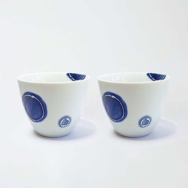 日本西海 日本陶瓷茶杯 丸紋 2入組 - 茶壺/茶杯/茶具 - 陶 