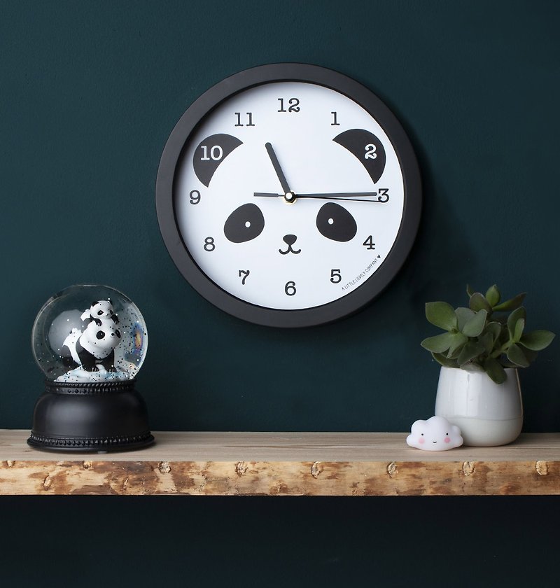 オランダの小さな素敵な会社–癒しのクールなブラックパンダの掛け時計 - 時計 - その他の素材 