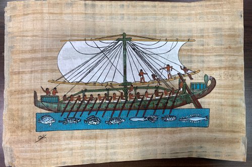 パピルス/古代エジプト風 船のアート作品 フレーム付き 古代エジプト パピルス製「ファラオの船」 - メルカリ