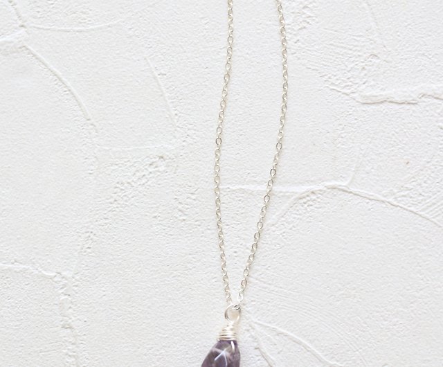 Natural crystal necklace, Dainty crystal necklace - Shop Vermeer