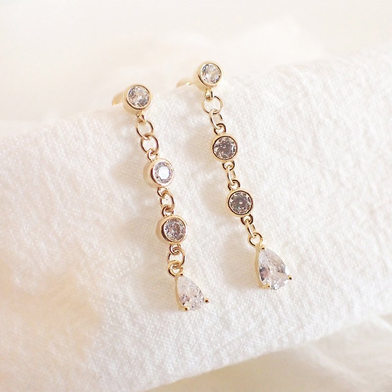 ::Elegant Stone Series:: Stone Earring Earrings Sweet and Romantic Earrings - Earrings & Clip-ons - Other Metals 