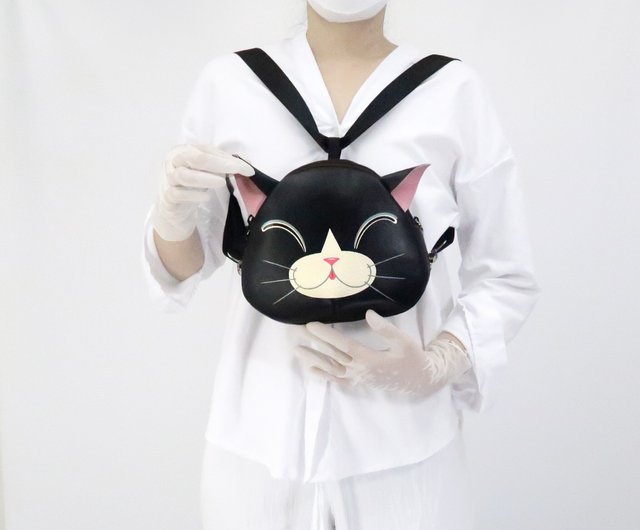 しいねちゃんページ　黒ネコ☆リュック対応☆ワンショルダーバッグ しいねちゃんページ 黒ネコ☆リュック対応☆ワンショルダー