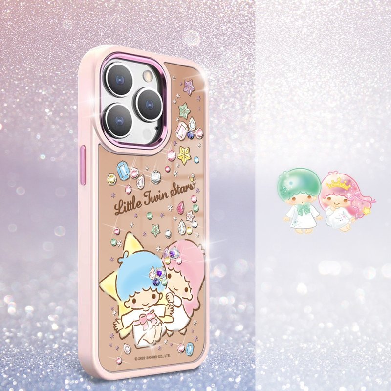 サンリオ iPhone 15 14 シリーズ 軍用規格 落下防止合金フレーム ミラーフォンケース - 宝石 Gemini - スマホケース・カバー - その他の素材 多色