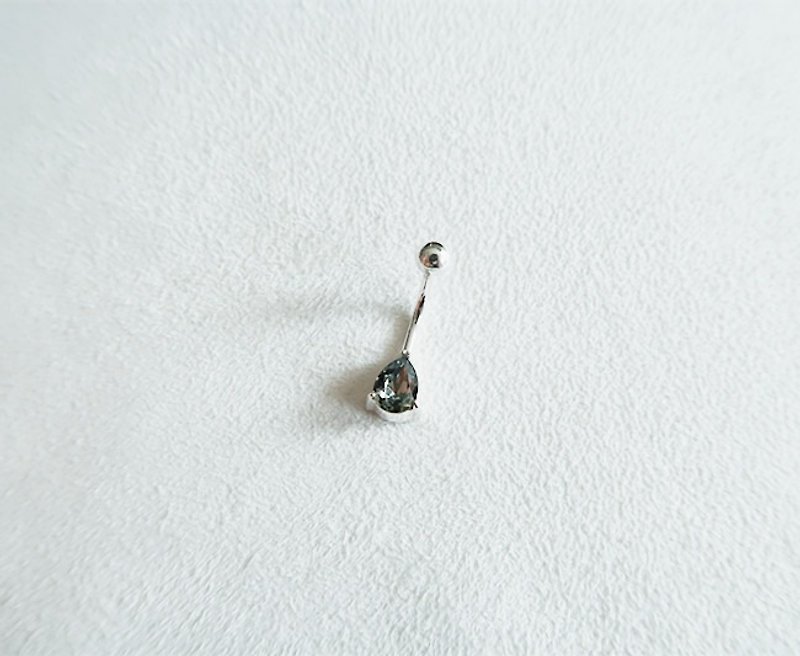 Water droplets Belly ring Dark green Sterling Silver - Other - Sterling Silver Green