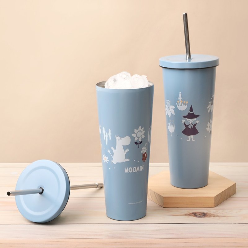 Moomin不鏽鋼吸管杯-嚕嚕米正版授權 800ml飲料保溫杯 保冰隨行杯 - 杯子 - 不鏽鋼 多色
