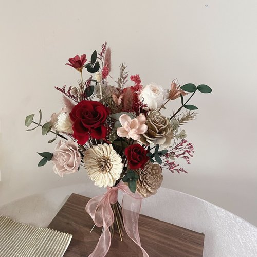 晨花日日sunnday flower 【新娘捧花】婚禮捧花 婚禮 結婚 手綁花 永生花 浪漫韓式花束