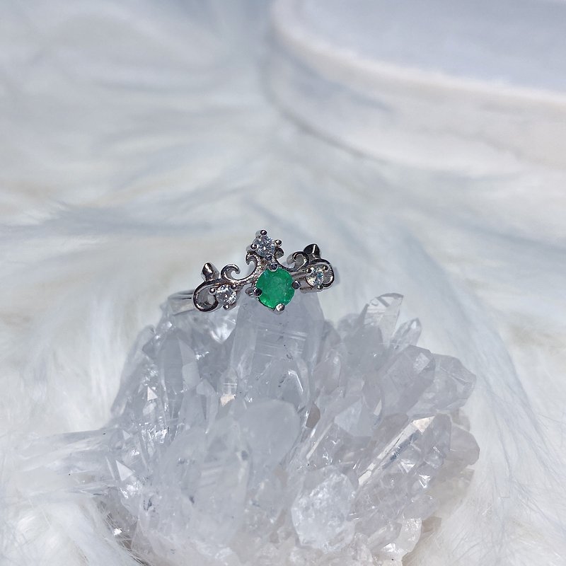 Emerald S925 Sterling silver ring - General Rings - Gemstone 