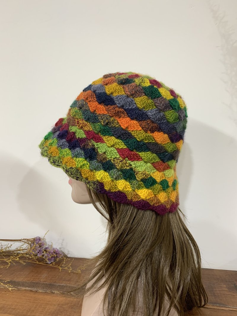 Crocheted by hand. Fisherman beanie. Flower hat. A fur hat is a must for photography. - Hats & Caps - Wool 