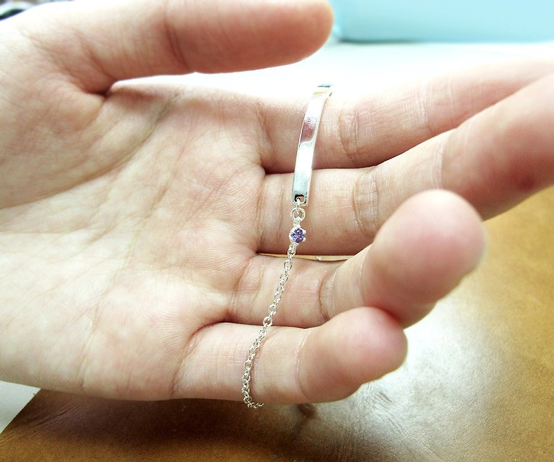 925 sterling silver bracelet - small smile sterling silver bracelet - diamonds - Bracelets - Sterling Silver Silver