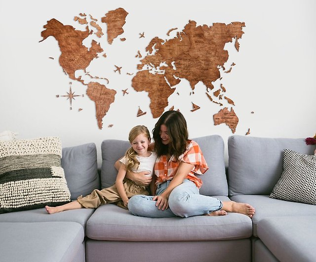 Wall World Map Big Wood Art, Big Pictures For Living Room Wall